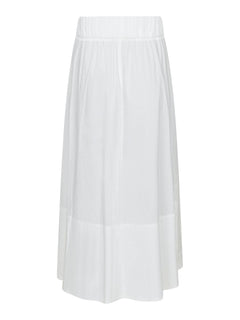 Yara Long Poplin Skirt - White