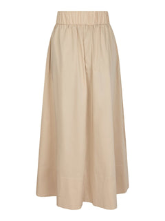 Yara Long Poplin Skirt - Dark Sand
