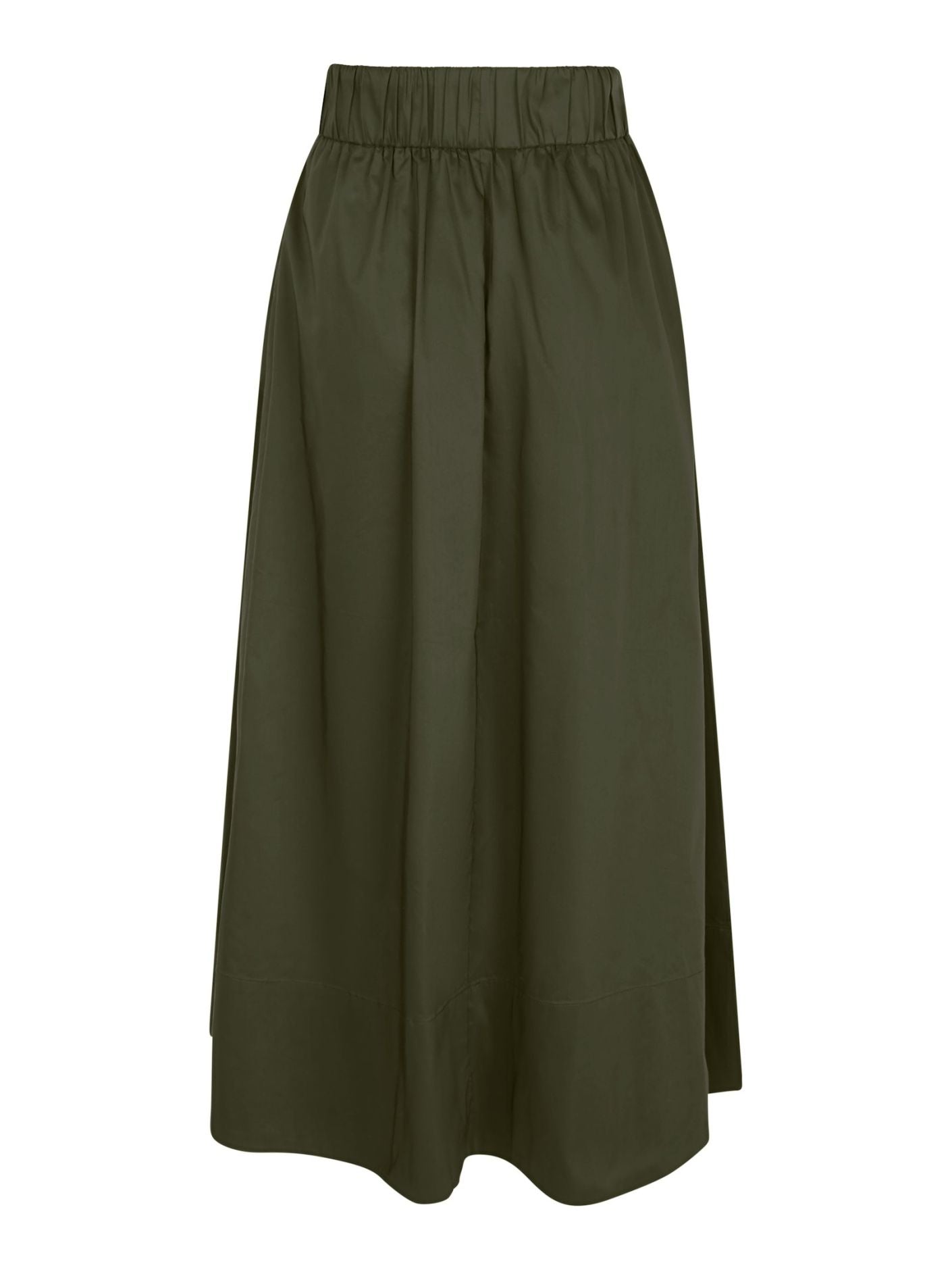 Yara Long Poplin Skirt - Army