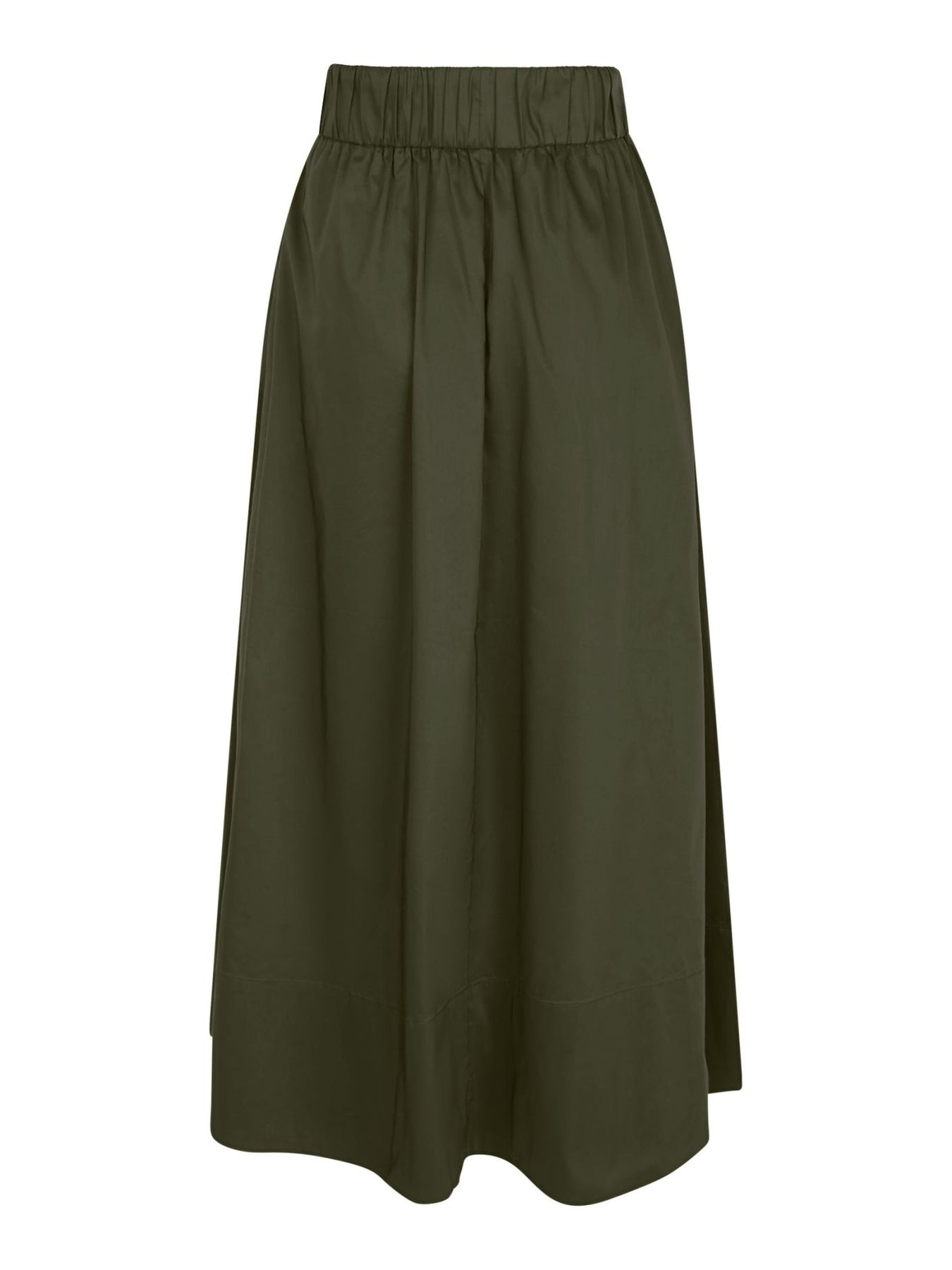 Yara Long Poplin Skirt - Army
