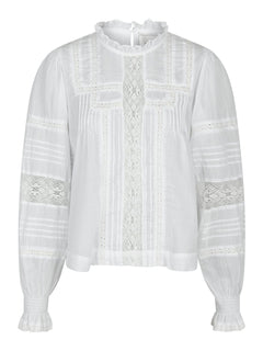 Ebba S Voile Blouse - White