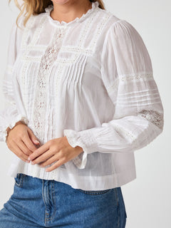 Ebba S Voile Blouse - White