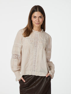 Ebba S Voile Blouse - Ivory
