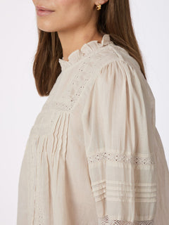 Ebba S Voile Blouse - Ivory
