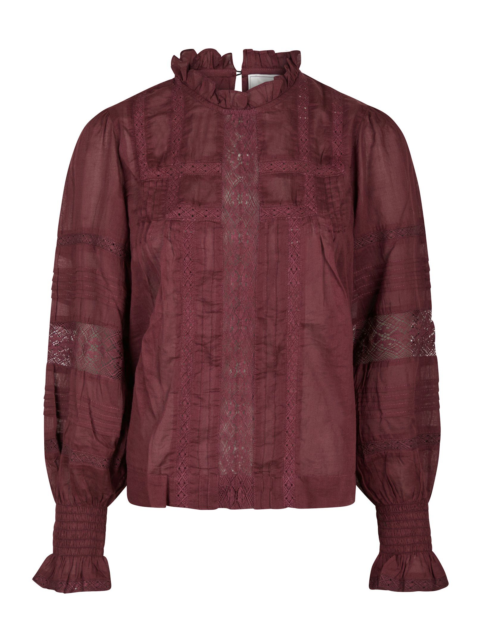Neo Noir - Bluser & skjorter - Ebba S Voile Blouse - Burgundy - Villoid