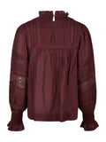 Ebba S Voile Blouse - Burgundy