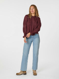 Ebba S Voile Blouse - Burgundy