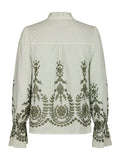 Amara Stripe Emb Blouse - Dusty Green