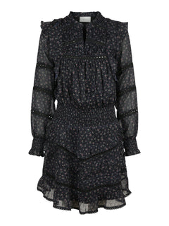 Harmoni Mini Rose Dress - Black