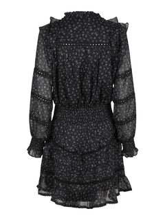 Harmoni Mini Rose Dress - Black