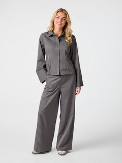Rosa Pinstripe Shirt - Grey