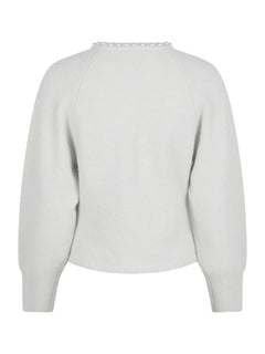 Lilly Pearl Knit Cardigan - Light Grey Melange