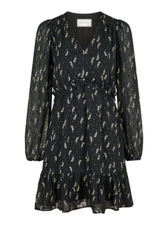 Bethie Flower Branch Dress - Black