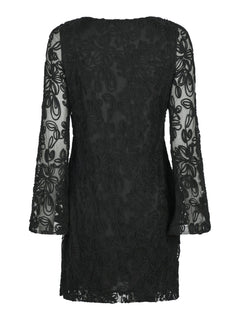 Luni Mesh Flower Dress - Black