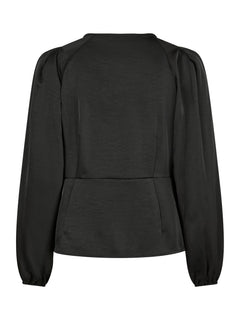 Istana Heavy Sateen Blouse - Black