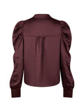 Rosslyn Heavy Sateen Blouse - Burgundy
