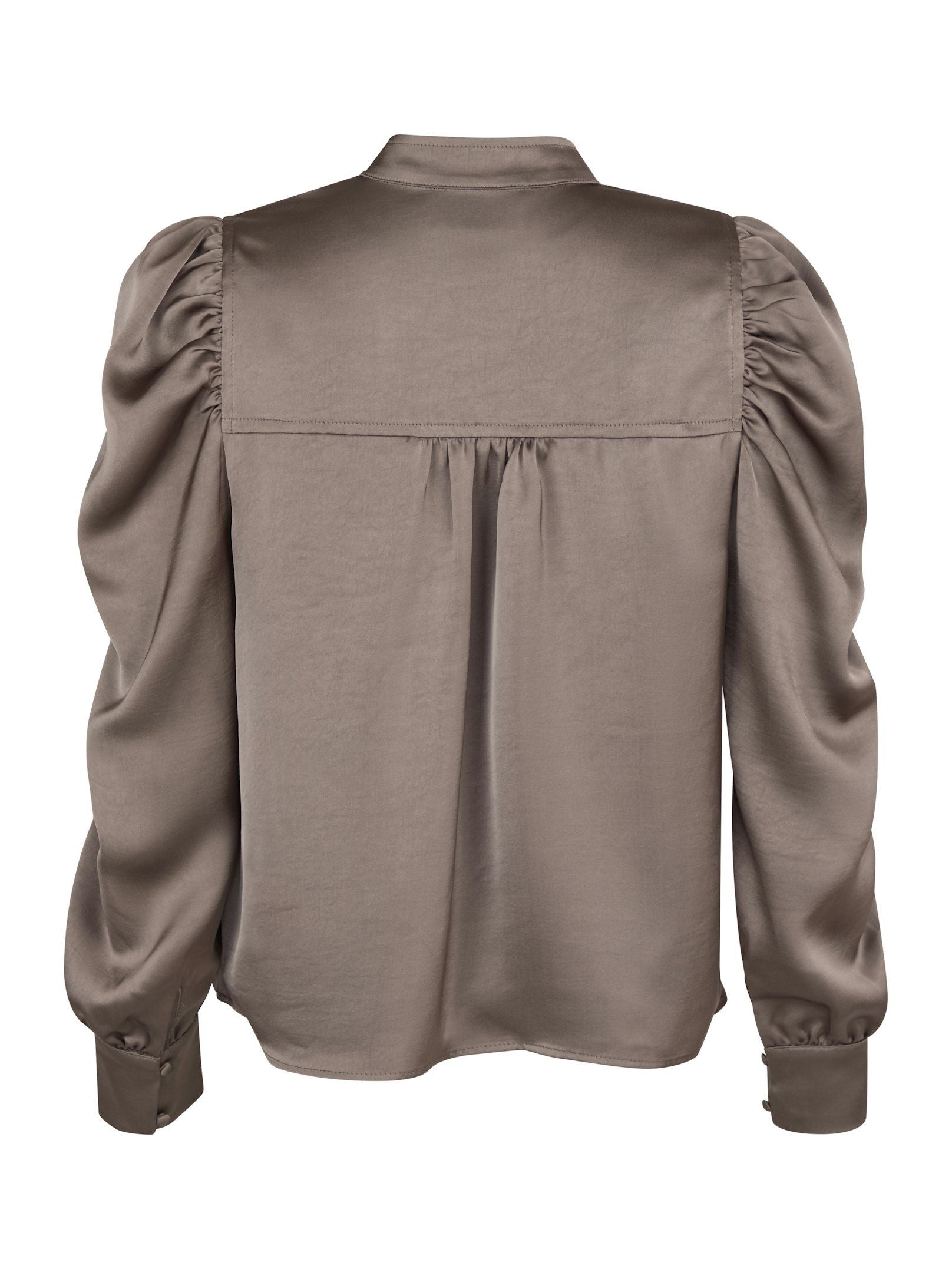 Rosslyn Heavy Sateen Blouse - Warm Grey