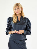 Rosslyn Heavy Sateen Blouse - Midnight Blue