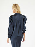 Rosslyn Heavy Sateen Blouse - Midnight Blue