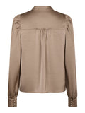 Rosslyn Heavy Sateen Blouse - Dark Taupe