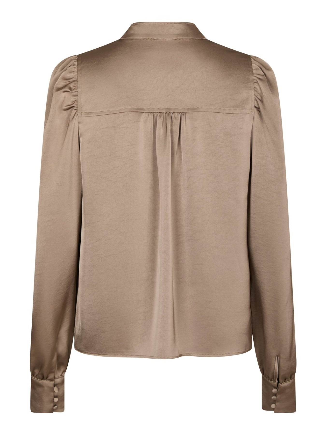 Rosslyn Heavy Sateen Blouse - Dark Taupe