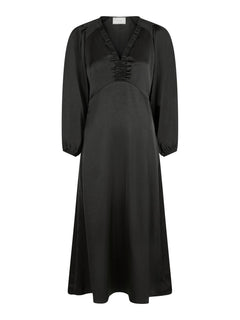 Isobel Heavy Sateen Dress - Black