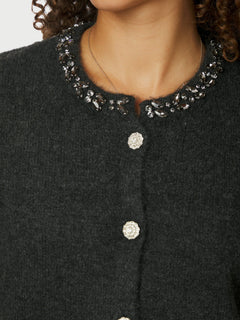 Marie Stone Knit Cardigan - Antracit