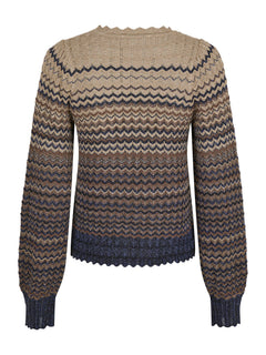 Dito Chevron Knit Blouse - Navy