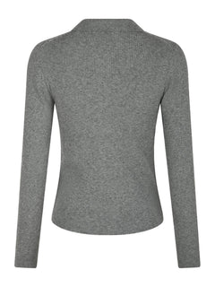 Panama Knit Blouse - Dark Grey Melange