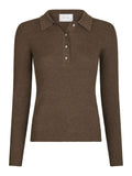 Panama Knit Blouse - Brown Melange