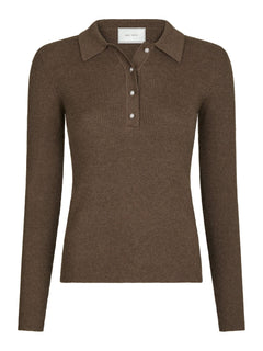 Panama Knit Blouse - Brown Melange