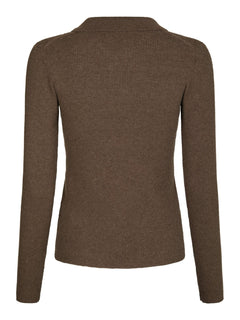 Panama Knit Blouse - Brown Melange