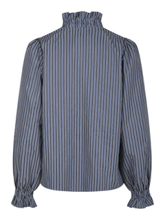 Brielle Twill Stripe Shirt - Dusty Blue