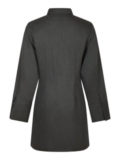 Cajsa Solid Shirt Dress - Dark Grey