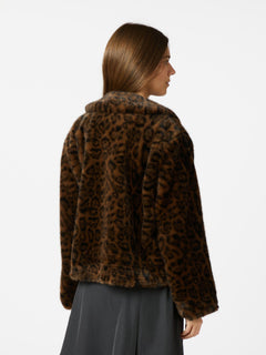 Melodie Leo Faux Fur Jacket - Dark Brown
