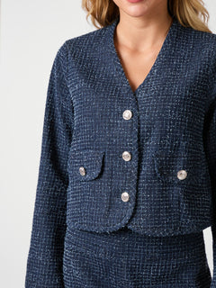 Manua Denim Structure Jacket - Dark Blue