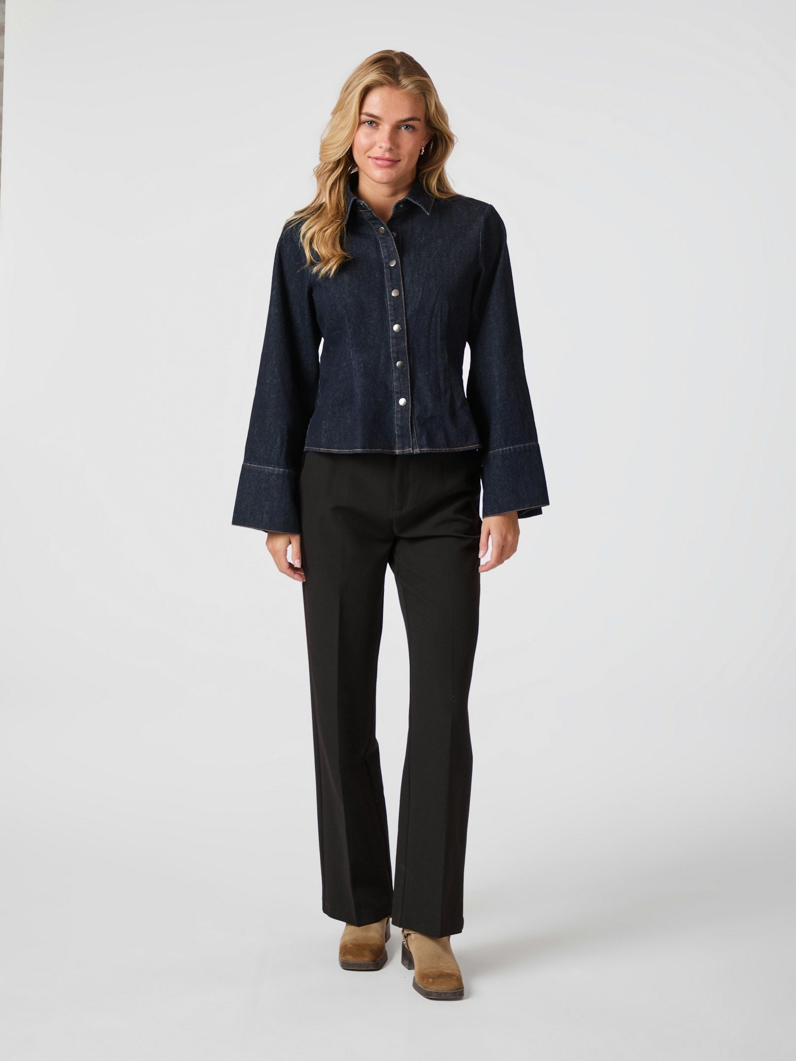 Rosa Denim Shirt - Dark Blue