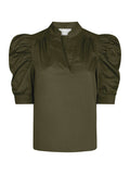 Roella Poplin Blouse - Army