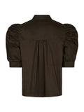 Roella Poplin Blouse - Chocolate Brown