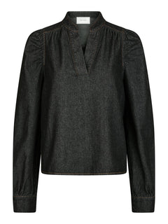 Rosslyn Denim Blouse - Dark Blue