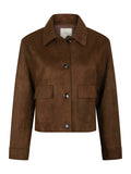 Romana Faux Suede Jacket - Brown