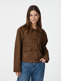 Romana Faux Suede Jacket - Brown