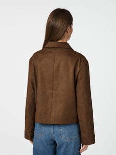 Romana Faux Suede Jacket - Brown
