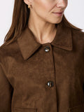 Romana Faux Suede Jacket - Brown