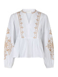 Ginia Emb Blouse - Off White