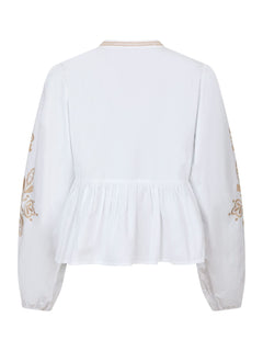 Ginia Emb Blouse - Off White