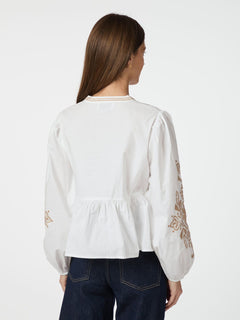 Ginia Emb Blouse - Off White