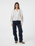 Ginia Emb Blouse - Off White