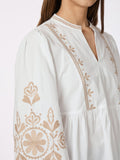 Ginia Emb Blouse - Off White