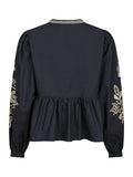 Ginia Emb Blouse - Navy